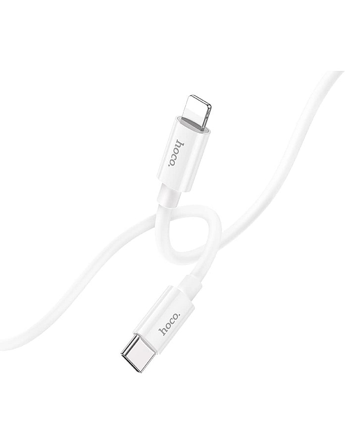 كابل شحن سريع ونقل بيانات ماجيك من السيليكون 20 وات 1 متر USB-C إلى لايتنينج متوافق مع آبل آيفون واي باد وايربودز هوكو أبيض X87