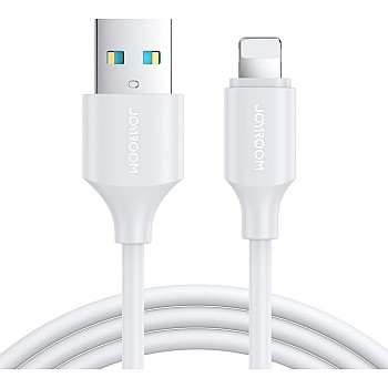 كابل بيانات وشحن سريع بقوة 2.4 امبير USB A إلى لايتنينج من جوي رووم - طول 1 متر - لون أبيض - موديل S-Ul012A9