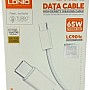 LDNIO LC901C USB-C to USB-C Cable 1M, 65W PD Fast Charging & Data Transfer, Durable Charger Cord for Smartphones, Tablets & Laptops – White