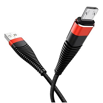 كابل Micro USB شحن سريع 30 واط تيربو - 5 أمبير- يدعم نقل البيانات - (ضمان 365 يوم) (أسود)