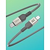 كابل شحن سريع مغناطيسي بتصميم مضفر بقدرة 100 وات من USB من النوع سي إلى USB من النوع سي، لون رمادي، طول 1.2 متر، موديل RP-CB1039 من راف باور