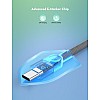 كابل شحن سريع مغناطيسي بتصميم مضفر بقدرة 100 وات من USB من النوع سي إلى USB من النوع سي، لون رمادي، طول 1.2 متر، موديل RP-CB1039 من راف باور