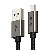كابل أساسي USB نوع A الى USB نوع C للشحن السريع ونقل البيانات خالي من التشابك من النوع A الى نوع C بقوة 60 وات لسلسلة آيفون 15 و16 وجالاكسي وبيكسل و