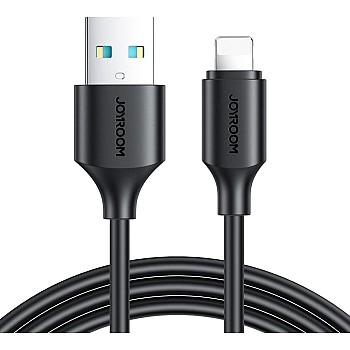 كابل للشحن السريع 3A من سلسلة اس-ايه 9 USB نوع ايه إلى لايتنينج من جوي روم، مقاس 1 م، لون أسود.