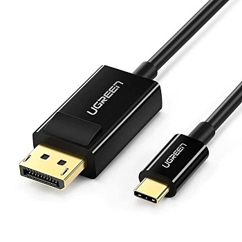 كابل USB نوع سي ذكر إلى منفذ عرض أنثى بطول 1.5 م 4k×2k@30Hz 1080p@60Hz (أسود)من يوجرين 50994