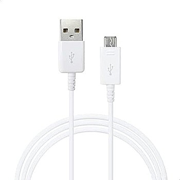 كابل USB-A للشحن , كيبل شحن يو اس بي نوع مايكرو - ابيض