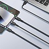 كابل بلاتينيوم USB-A إلى نوع C/مايكرو/لايتنينج 3 في 1 للشحن السريع بقوة 3.1 امبير بتصميم مضفر بالنايلون المتين بطول 1.2 متر من دبليو اي دبليو يو،