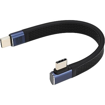 ايماجتيك كيبل شحن USB نوع سي 4.0 من النوع بزاوية 90 درجة ذكر الى بي دي للشحن السريع كابل بيانات قصير متوافق مع ثاندربولت 3-4