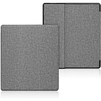 فكرة Fekra Slim PU Leather cover for Kindle Oasis 7 Inch (10th Gen, 2019 Release & 9th Gen, 2017 Release) with Auto Wake/Sleep (Grey)