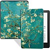 Premium Pu leather Case for Kindle Paperwhite 11th Generation and Kindle Paperwhite Signature Edition (6.8 inch, 2021 Release) - Cover with Auto Wake/Sleep, Apricot Flower