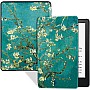 Premium Pu leather Case for Kindle Paperwhite 11th Generation and Kindle Paperwhite Signature Edition (6.8 inch, 2021 Release) - Cover with Auto Wake/Sleep, Apricot Flower