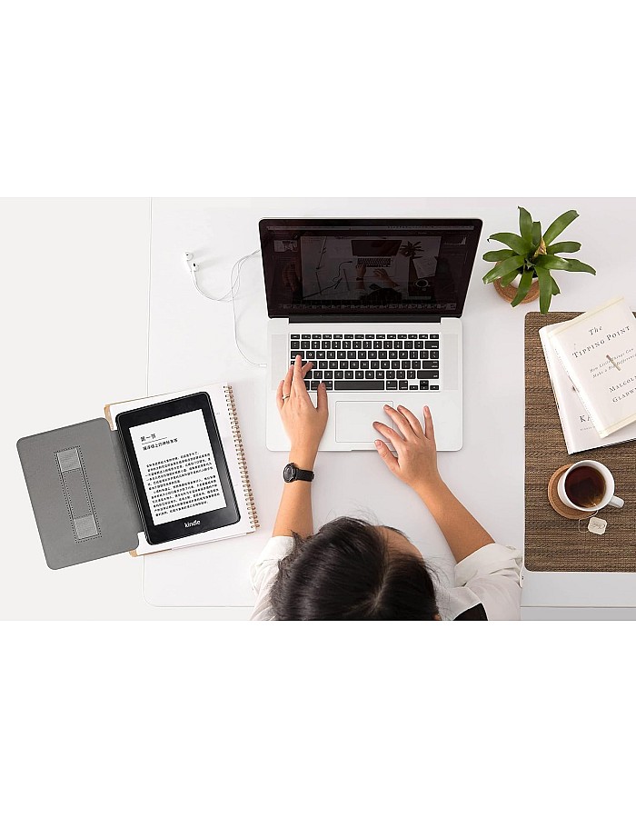 حافظة فاخرة من الجلد الصناعي لجهاز Kindle Paperwhite الجيل 11 واصدار Kindle Paperwhite المميز (6.8 انش، اصدار 2021) - غطاء مع خاصية التنبيه/السكون التلقائي (ازر