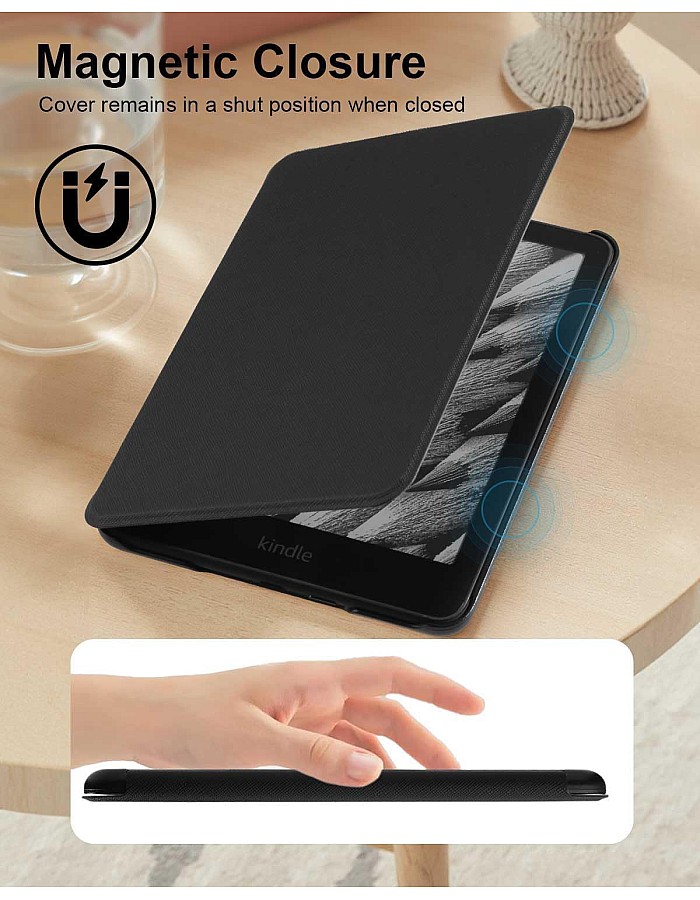 حافظة فاخرة من الجلد الصناعي لجهاز Kindle Paperwhite الجيل 11 واصدار Kindle Paperwhite المميز (6.8 انش، اصدار 2021) - غطاء مع خاصية التنبيه/السكون التلقائي (اسو