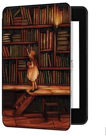 حافظة فاخرة من الجلد الصناعي لجهاز Kindle Paperwhite الجيل 11 واصدار Kindle Paperwhite المميز (6.8 انش، اصدار 2021) - غطاء مع خاصية التنبيه/السكون التلقائي (كتب