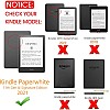 جراب رفيع ذكي بخاصية السكون والإيقاظ التلقائي تي تيرسيلي لجهاز Kindle بيبر وايت (جيل 11-2021 6.8 بوصة) او إصدار مميز أزرق كحلي، جلد صناعي، لقارئ إ