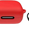 فكرة Fekra Compatible with Anker Soundcore R50i NC/Anker P30i Case Cover, Soft Silicone Shockproof Protective Case Wireless Earbuds with Carabiner, Front LED Visible (Red)