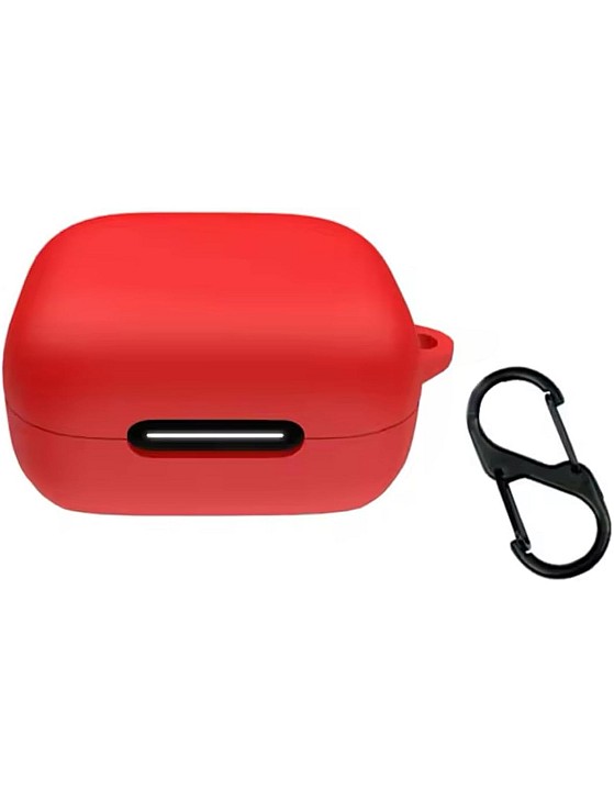 فكرة Fekra Compatible with Anker Soundcore R50i NC/Anker P30i Case Cover, Soft Silicone Shockproof Protective Case Wireless Earbuds with Carabiner, Front LED Visible (Red)