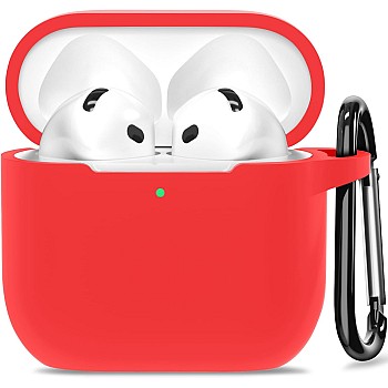 AirPods 4 Case, Silicone Case Cover Compatible with Apple AirPods 4th Generation- Red