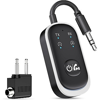 Beauty beast 2 in 1 Bluetooth Transmitter Receiver, Wireless Bluetooth 5.3 Adapter - Dual Pairs for AirPods, All Headphones/3.5mm Aux Audio Jack on Airplane, Home/Car Stereo, Gym, iPad/Tablets (J51)