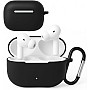 Dl3 Mobilak Compatible with HONOR CHOICE X7 Lite Case Cover, Soft Silicone Shockproof Protective Case Wireless Earbuds with Carabiner, Front LED Visible (Black)