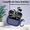 Dl3 Mobilak Compatible with Samsung Galaxy Buds 3 Pro/Buds 3 Case Cover, Soft Silicone Shockproof Protective Case Wireless Earbuds with Carabiner, Front LED Visible (Blue)