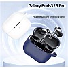 Dl3 Mobilak Compatible with Samsung Galaxy Buds 3 Pro/Buds 3 Case Cover, Soft Silicone Shockproof Protective Case Wireless Earbuds with Carabiner, Front LED Visible (Blue)