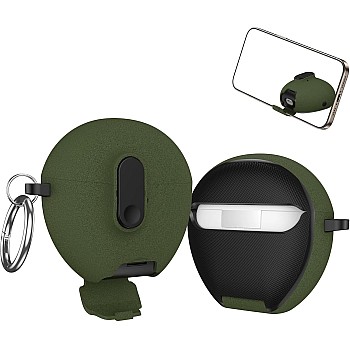 Fekra For Huawei FreeBuds 7i Case Silicone Protective Case for Huawei FreeBuds 7i cover with Carabiner Keychain Anti-Lost (Armor ST Green)