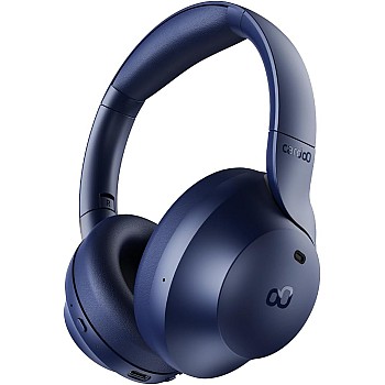 Headphone – Hybrid ANC Bluetooth Headphones with 3D Sound – 4 Mics – 55H Playtime – Fast Charging – Gaming Mode – Smart App – Foldable & Comfortable – Dual Connection – Bluetooth 5.4 – Blue