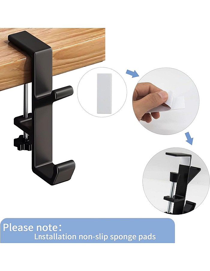 Headphone Stand Hanger Holder (Black Metal)