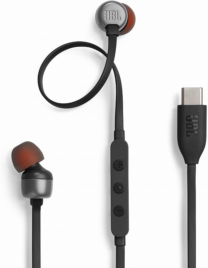 سماعات اذن TUNE310C بمنفذ USB نوع C من جيه بي ال، محول رقمي تناظري مدمج 96 كيلو هرتز/24 بت / 3 ازرار للتحكم عن بعد مع ميكروفون للاتصال/كيبل مسطح، 3 ان