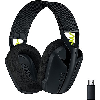 Logitech G435 LIGHTSPEED Wireless Bluetooth Gaming Headset - Lightweight, built-in mics, 18h battery, compatible with Dolby Atmos, PC, PS4, PS5, Nintendo Switch, Mobile - Black Headphones Headset