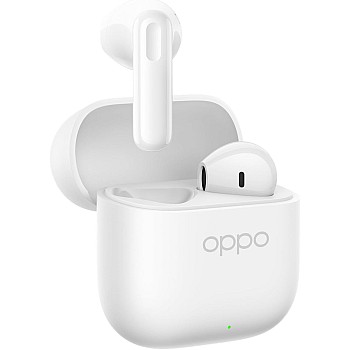 OPPO Enco Buds3 True Wireless Earphones, 42h Autonomy, 12.4 mm Dynamic Driver, BT 5.4, Touch Controls, Passive Noise Cancellation, Android and iOS, IP55, White