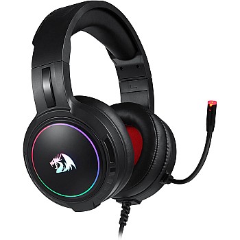 Redragon H270 RGB Gaming Headset with Microphone, Wired, Compatible with Xbox One, Nintendo Switch, PS4, PS5, PC, Laptops and Nintendo Switch (Black)