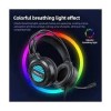 S606 Gaming Headset with RGB Lighting, 50MM Drivers, USB 7.1 Surround Sound, Noise-canceling Microphone, Floating Head Beam, Black