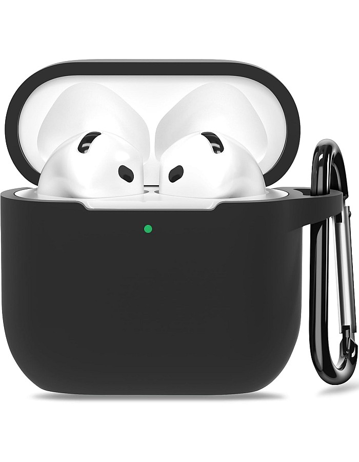 Slim Silicone Shockproof Protective Cover for Apple AirPods 4th Generation - Black
