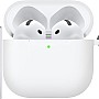 Sounce Case Cover for Apple Airpods 4th Generation Case Cover(2024), Supports Wireless Charging, Silicone Case with Cleaner Kit & Keychain Compatible with Airpods 4 case for Women, Men(White)