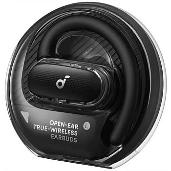 SoundCore V40i by Anker, Open-Ear Headphones, Crystal Clear Design, Lidless Case, 4 Adjustable Positions for Every Ear Size, Richer Bass, IP55, 21H Playtime, AI Clear Calls, Bluetooth 5.4 App, Black