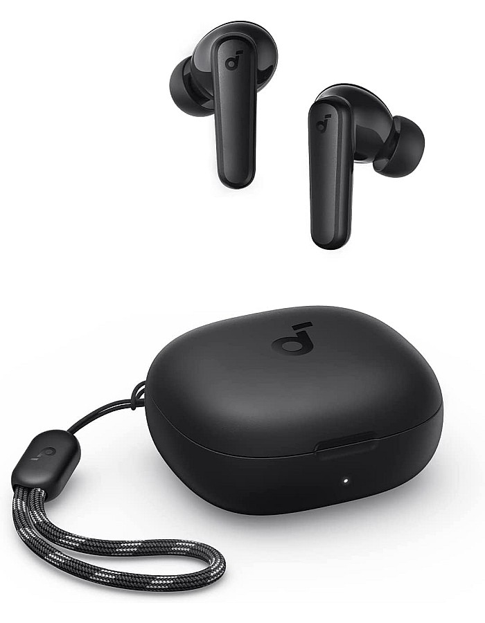 Soundcore By Anker R50i True Wireless Earbuds 10mm Drivers, Big Bass, Bluetooth 5.3, 30H Playtime, IPX5-Water Resistant, AI Clear Calls with 2 Mics, 22 Preset EQs via App, Black, 18 Months Warranty