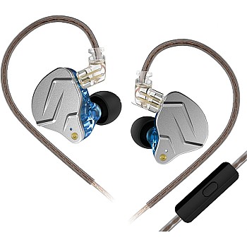 Yinyoo KZ ZSN PRO in Ear Earphones Balanced Armature Driver Hybrid Technology 1DD 1BA Earphone Earbuds Comfortable Ear Noise Cancelling Headphones for Cell Phone Android Women Men Girl(Blue with mic)