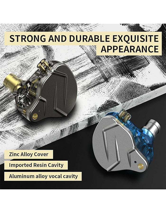 Yinyoo KZ ZSN PRO in Ear Earphones Balanced Armature Driver Hybrid Technology 1DD 1BA Earphone Earbuds Comfortable Ear Noise Cancelling Headphones for Cell Phone Android Women Men Girl(Blue with mic)