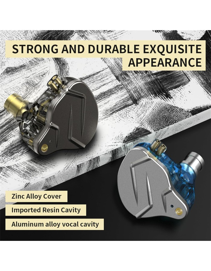 Yinyoo KZ ZSN Pro in Ear Buds Earphones Hybrid Dynamic Driver Balanced Armature Earbuds Headphones Dual Driver 1DD 1BA Deep Bass Stereo Sound Ergonomic Comfortable Earphones(Gray mic)