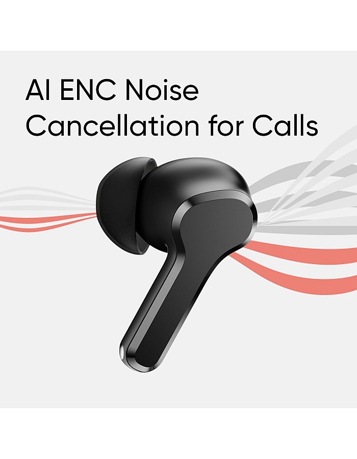 realme Buds T110 with AI ENC for Calls, Upto 38 Hours of Playback and Fast Charging Bluetooth Headset (Punk Black, True Wireless)