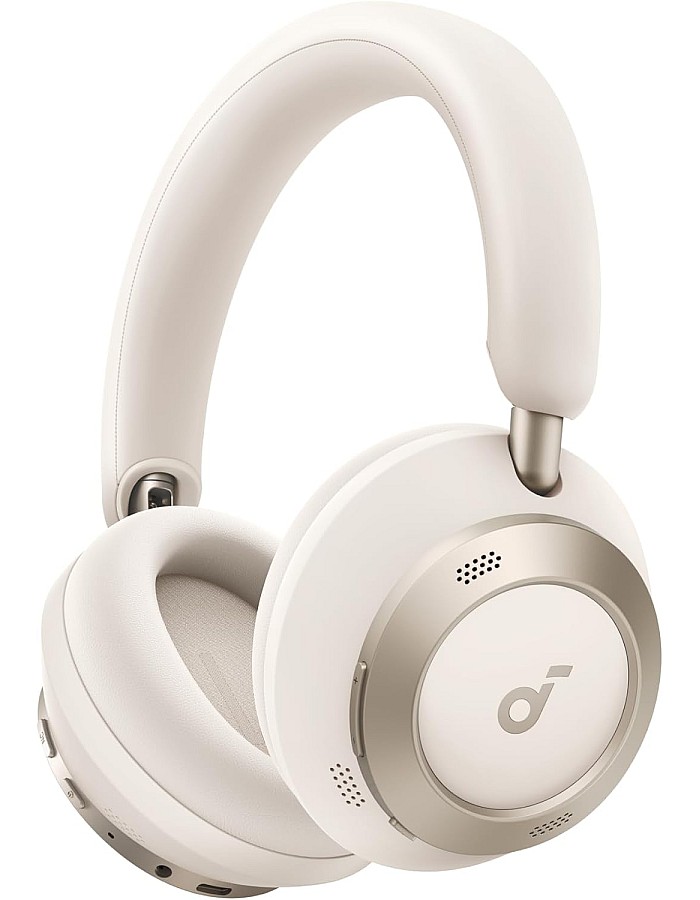soundcore Space One Pro by Anker, Adaptive ANC Headphones, Super Foldable Design, 60H Lossless Audio, Ultra-Fast Charging, Hi-Res Wireless Audio with LDAC, Comfortable Fit, White, 18 Months Warranty