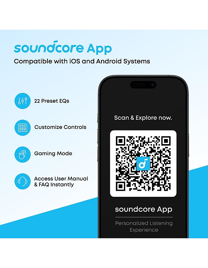 soundcore by Anker R50i VI True Wireless Earbuds, 10mm Drivers with Big Bass, Bluetooth 5.3, 30H Long Playtime, Water-Resistant, 2 Mics for AI Clear Calls, (Blue) - 18 Months Warranty