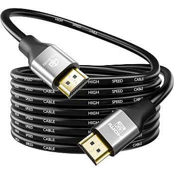 10M HDMI Cable v1.4 by True HQ™ | HIGH SPEED Long Lead with Ethernet ARC 3D | Full HD 1080P PS4 Xbox One Sky HD TV Laptop PC Monitor CCTV | Black & Gold Plated