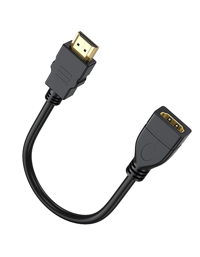 كابل تمديد HDMI من دوروجيبي بطول 30 سم ودقة 4K بمحول من ذكر إلى أنثى، يدعم 4K@60، 2K@144هرتز، 1080P والمدى الديناميكي العالي وARC بسرعة 18 جيجا لتي في ست