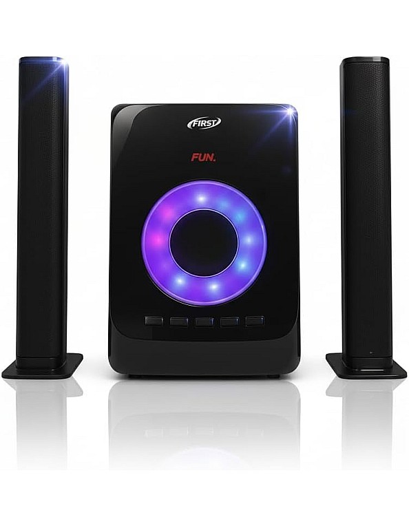 مكبر صوت منزلي FT-222 2.1 بقوة 80 واط RMS مزود بتقنية Bluetooth ومنفذ USB/SD وAUX وراديو مع ريموت كنترول
