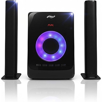 مكبر صوت منزلي FT-222 2.1 بقوة 80 واط RMS مزود بتقنية Bluetooth ومنفذ USB/SD وAUX وراديو مع ريموت كنترول