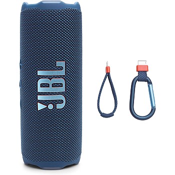 JBL Flip 7 - Portable Waterproof and Drop-Proof Speaker, Bold Pro Sound with AI Sound Boost, 16Hrs of Playtime, and PushLock System with Interchangeable Accessories (Blue)|1 year manufacturer warranty