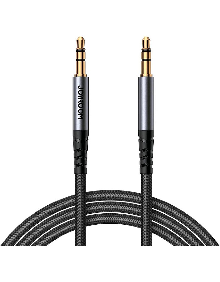 Joyroom SY‑A08 3.5mm Male to Male AUX Audio Cable, 1.2 Meter, High‑Quality Sound Transfer - Black (12‑Month Warranty)